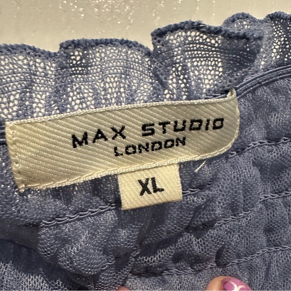 Max Studio Blue Gray Ruffled Tiered Sundress - Picture 2 of 3